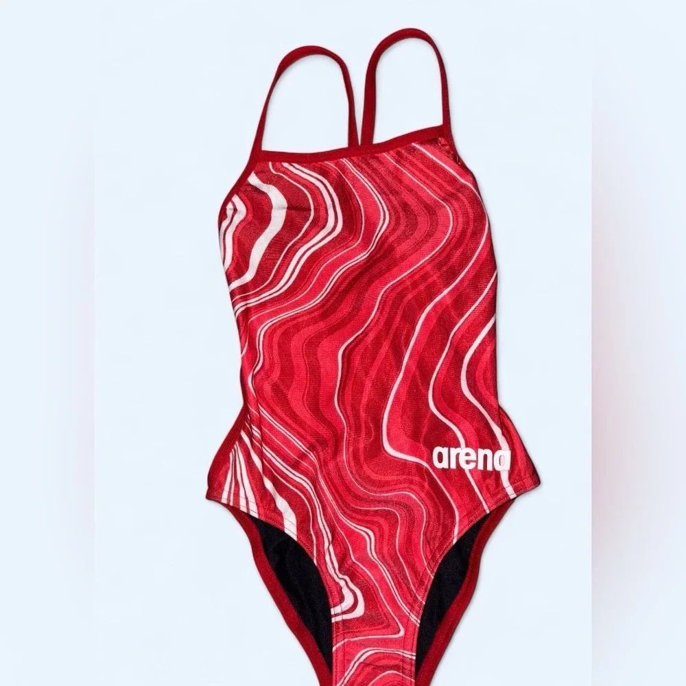 Arena Girls Red Challenge Back One-Piece Swimsuit Size 20 NWT - Picture 4 of 7